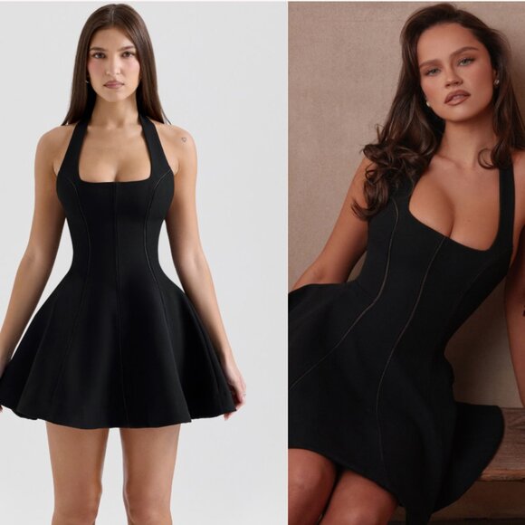 House of CB Dresses & Skirts - House of CB Loulette black halter neck bow mini dress